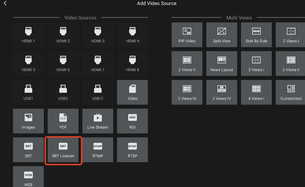 опція SRT Listener
