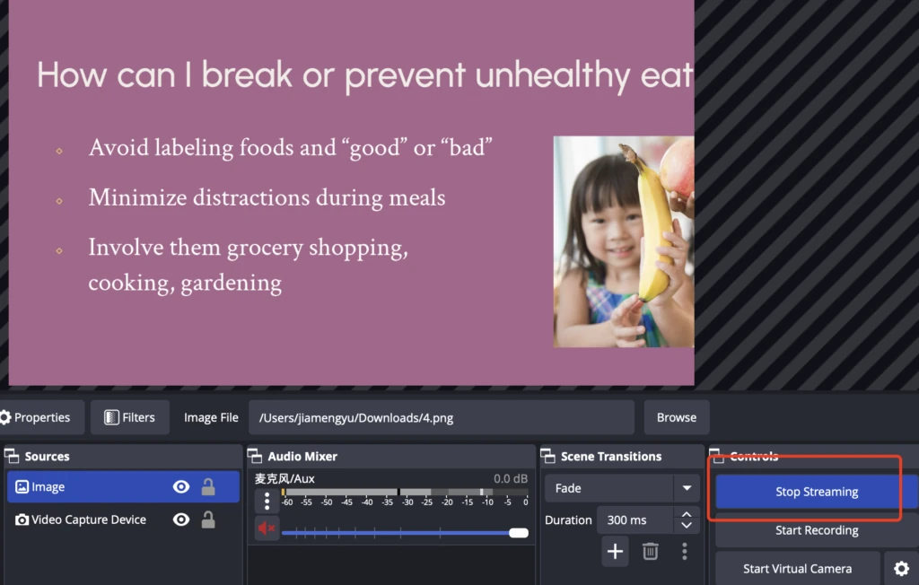 Розпочати трансляцію у OBS